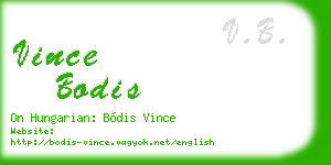 vince bodis business card